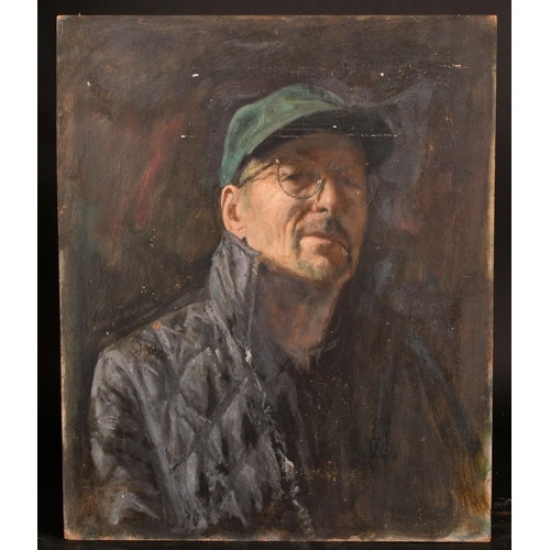 430 - George Weissbort (1928-2013), a collection of four unframed oil on board portraits of male figures, ... 