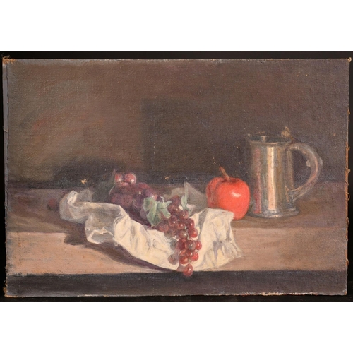 467 - George Weissbort (1928-2013), a still life study of a pewter tankard and other objects on a tabletop... 