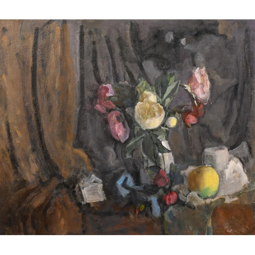 501 - George Weissbort (1928-2013), a still life of colourful flowers, oil on board, 17.75