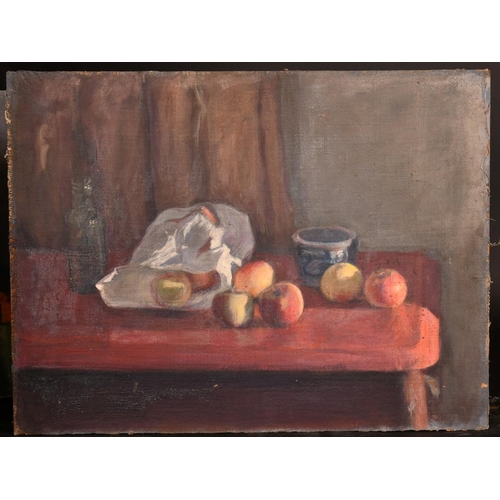 503 - George Weissbort (1928-2013), a still life study of a jug flanked by grapes, oil on canvas laid down... 