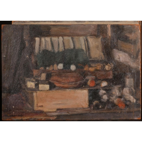 517 - George Weissbort (1928-2013), a group of four unframed oil studies of still life subjects, each arou... 