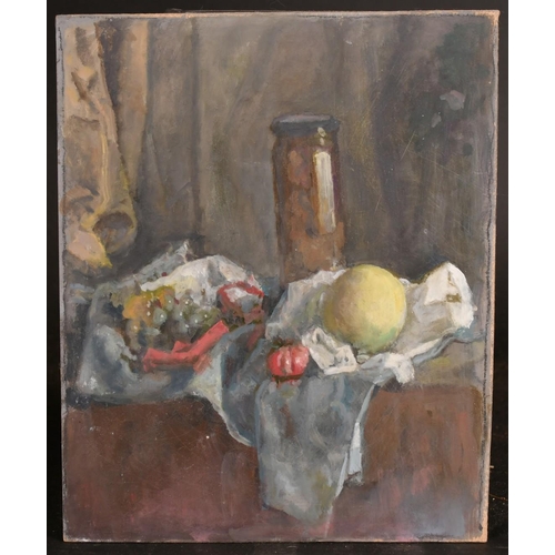 518 - George Weissbort (1928-2013), a group of four unframed oil studies of still life subjects, each arou... 