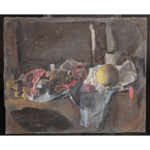 518 - George Weissbort (1928-2013), a group of four unframed oil studies of still life subjects, each arou... 