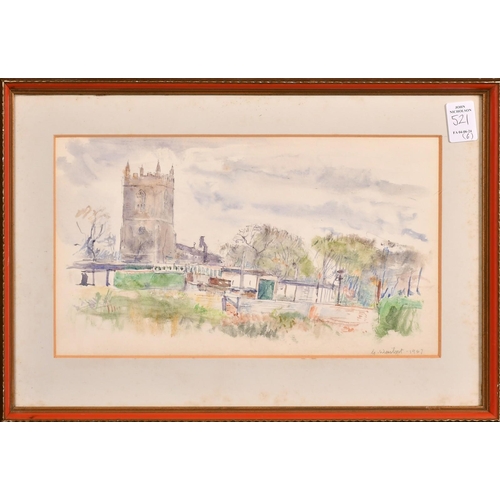 521 - George Weissbort (1928-2013), a group of six framed watercolour landscapes, various views, each arou... 