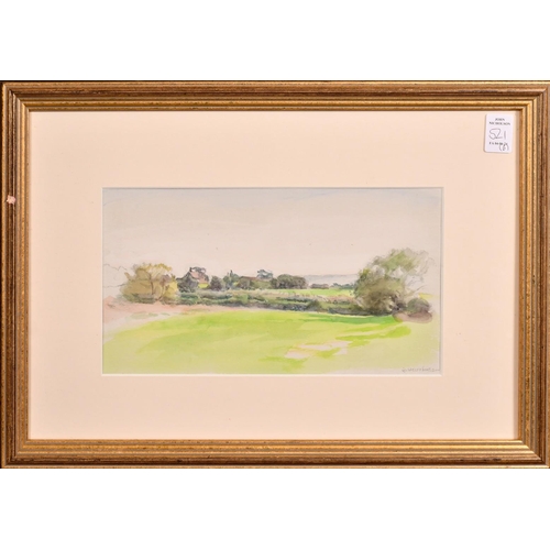 521 - George Weissbort (1928-2013), a group of six framed watercolour landscapes, various views, each arou... 