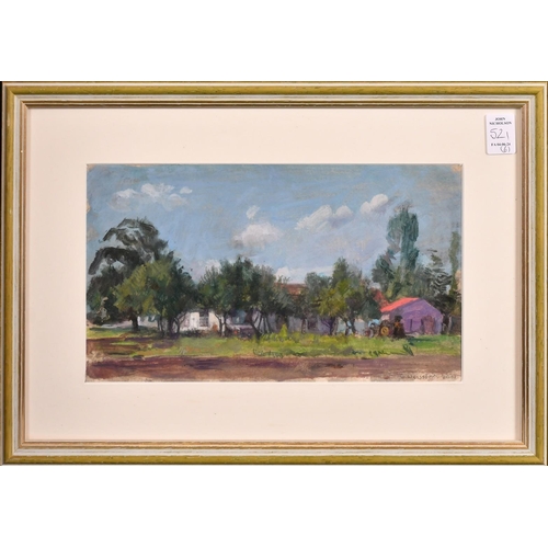 521 - George Weissbort (1928-2013), a group of six framed watercolour landscapes, various views, each arou... 