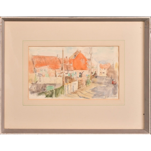 524 - George Weissbort (1928-2013), a group of four watercolour views of city and town scenes, each around... 