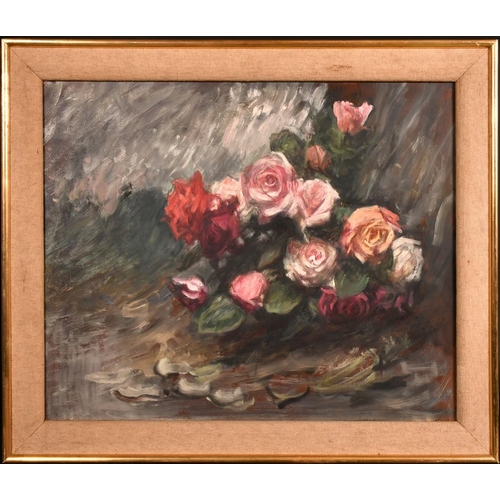 539 - George Weissbort (1928-2013),a still life study of roses, oil on board, 25