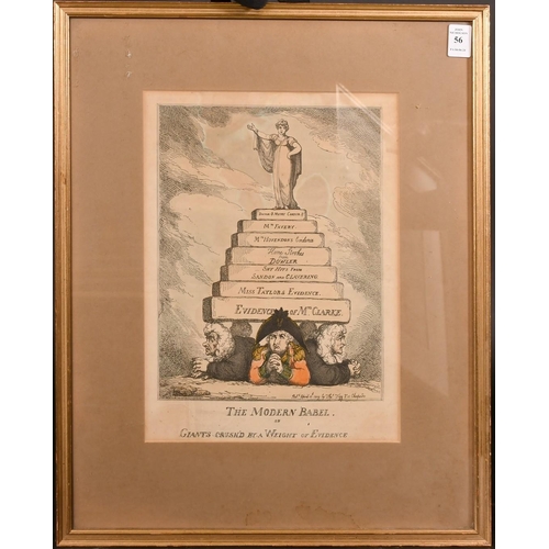 56 - Thomas Tegg (1776-1845), 'The Modern Babel, or Crushed by the Weight of Evidence', hand coloured eng... 