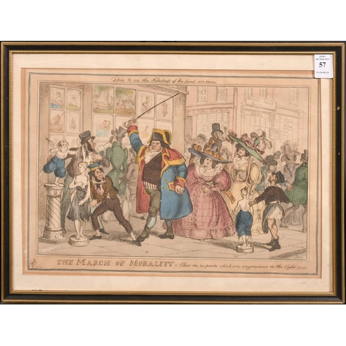 57 - William Heath (1794-1840), 'The March of Morality', hand coloured engraving, 10