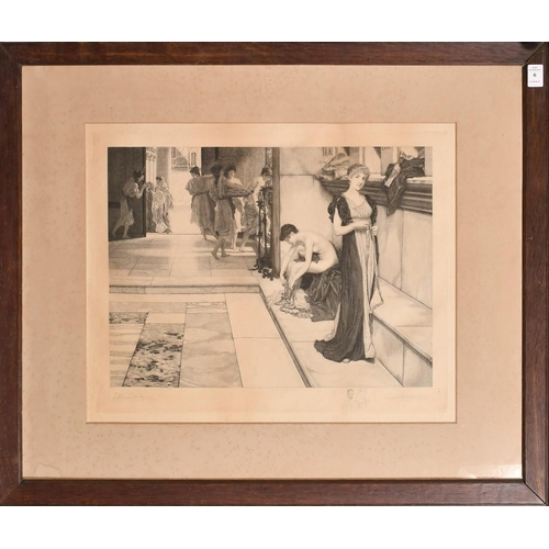 6 - Lowenstam after Alma Tadema, a classical scene, etching signed in pencil by both artists, plate size... 