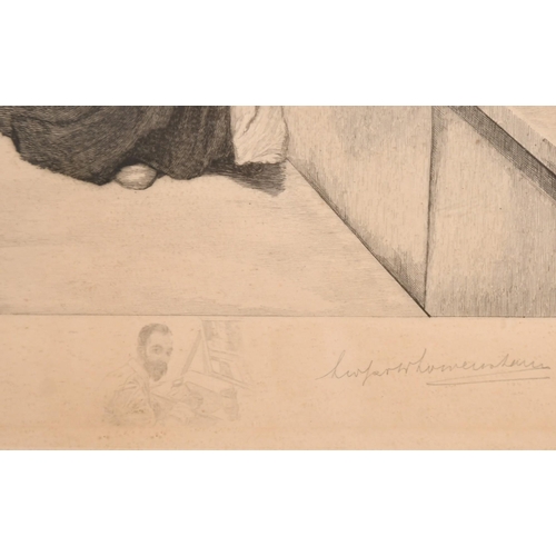 6 - Lowenstam after Alma Tadema, a classical scene, etching signed in pencil by both artists, plate size... 