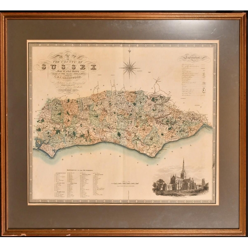 77 - Map of the County of Sussex. From an actual Survey made in the years 1823 & 1824.by GREENWOOD, C.& J... 