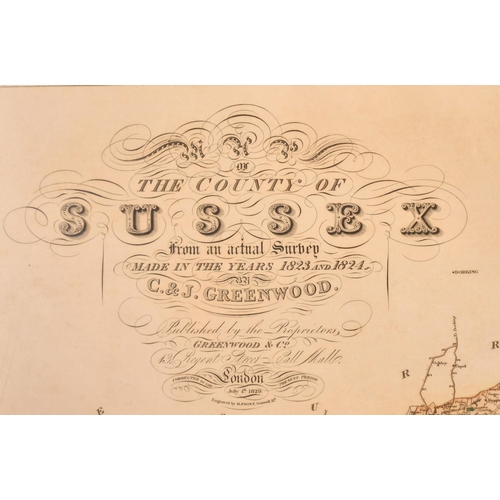 77 - Map of the County of Sussex. From an actual Survey made in the years 1823 & 1824.by GREENWOOD, C.& J... 