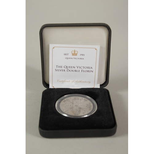 17 - THE QUEEN VICTORIA SILVER DOUBLE FLORIN, 1889. Jubilee Mint, boxed.