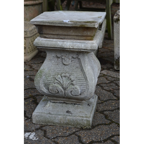 17 - A pair of classical style reconstituted stone pedestals (faults).