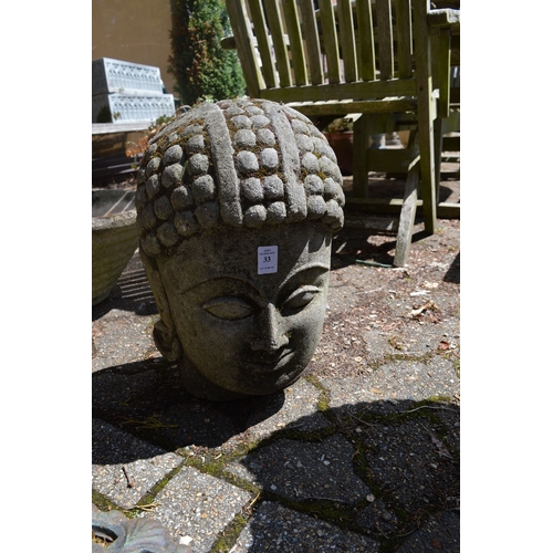 33 - A reconstituted stone head of Buddha.