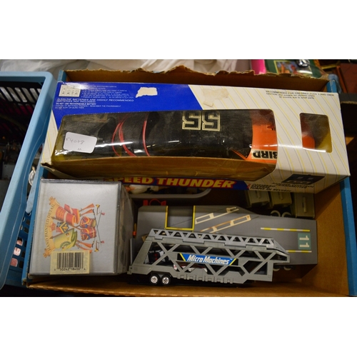 573 - A collection of Hornby OO gauge locomotives, carriages, track etc and other toys and games.