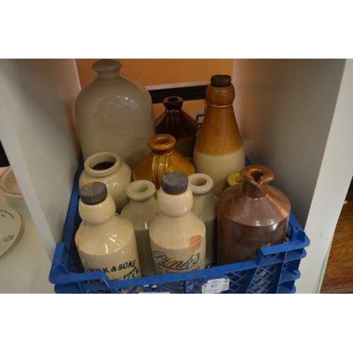 97 - Old stoneware ginger beer bottles etc.