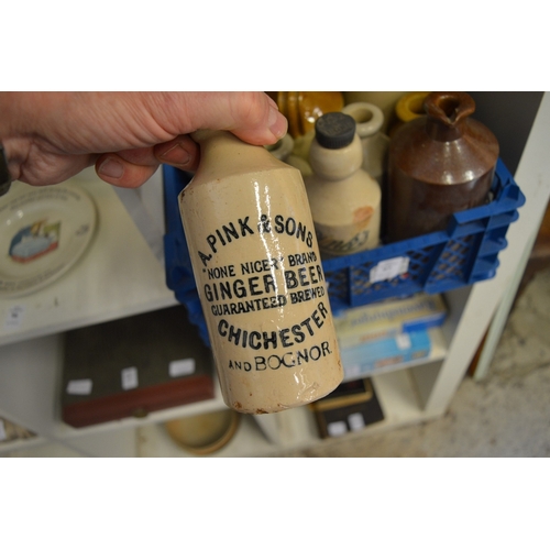 97 - Old stoneware ginger beer bottles etc.