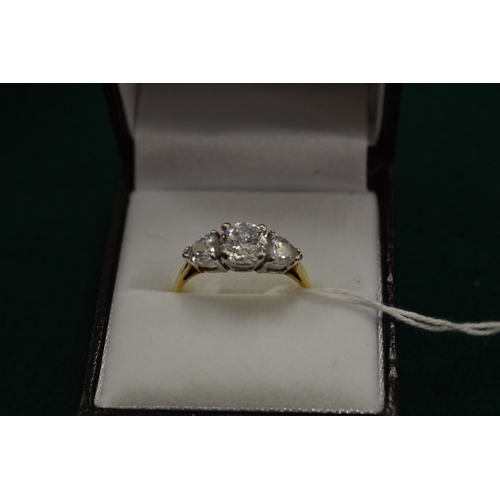 995 - A gold and cubic zirconia, size P.