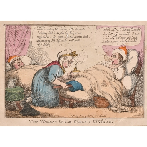 103 - Thomas Rowlandson (1756-1827), 'The Wooden Leg, or Careful Landlady', hand coloured engraving, plate... 