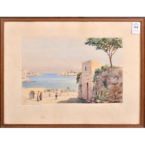 154 - Joseph Galea, Malta, Circa 1954, 'Sliema Harbour', watercolour, signed, 7