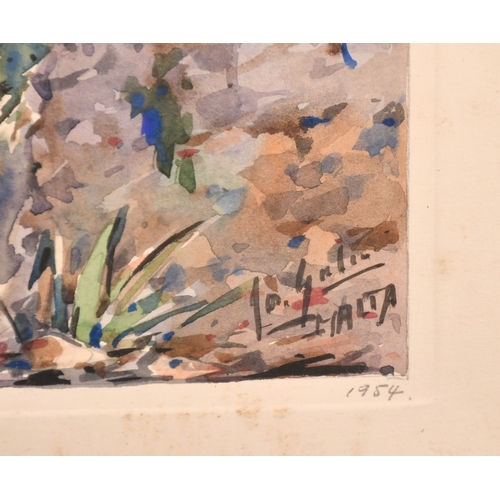 154 - Joseph Galea, Malta, Circa 1954, 'Sliema Harbour', watercolour, signed, 7