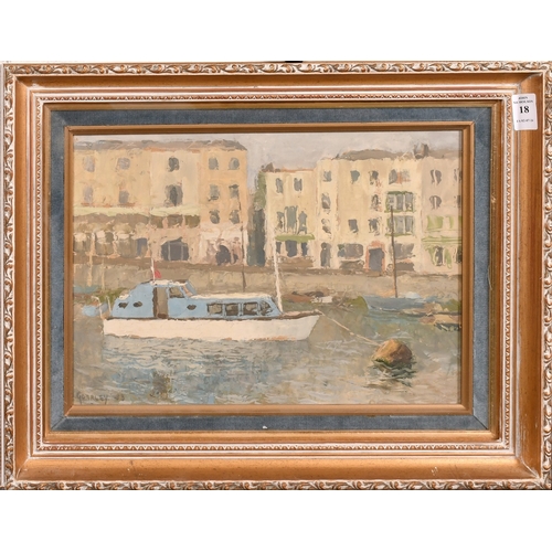 18 - Alan Stenhouse Gourley (1909-1991) - Oil painting - Harbour scene, possibly Brixham, signed and date... 