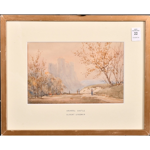 22 - Circle of Albert Goodwin, 'Arundel Castle', watercolour, signed with initials A. G., 5.5
