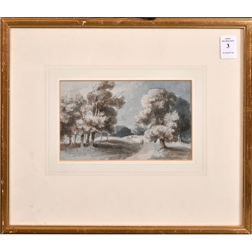 3 - George Jones (1785-1869) - Watercolour - Windsor Great Park, circa 1812, tree-lined path through the... 