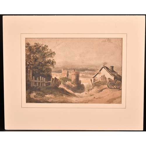 34 - 19th Century English School - Watercolour - Rural scene with white painted Italian house, 8ins x 12i... 