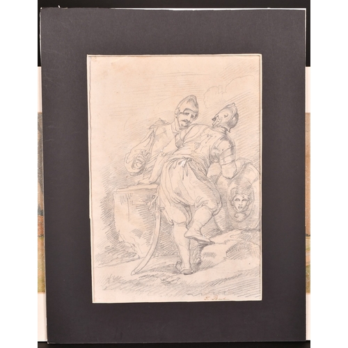 39 - Attributed to Thomas Barker of Bath (1769-1847) -  Pencil drawing - Roman soldiers, signed in ink, 1... 