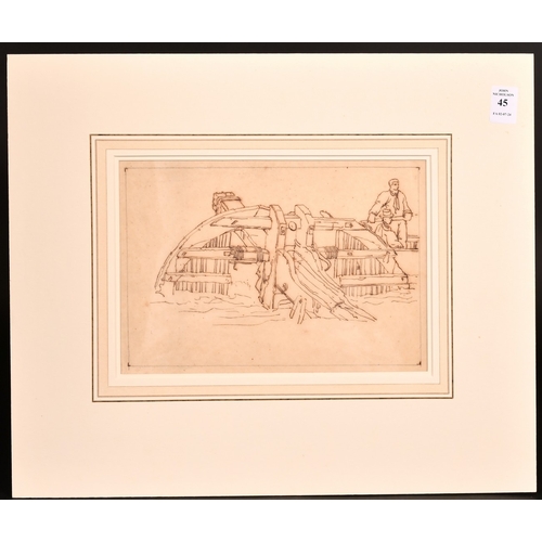 45 - Attributed to Samuel Prout (1783-1852) - Ink sketch - 