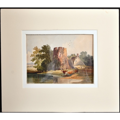 56 - Attributed to John Varley (1778-1842) - Three watercolours - Rural landscapes, two with ruined castl... 