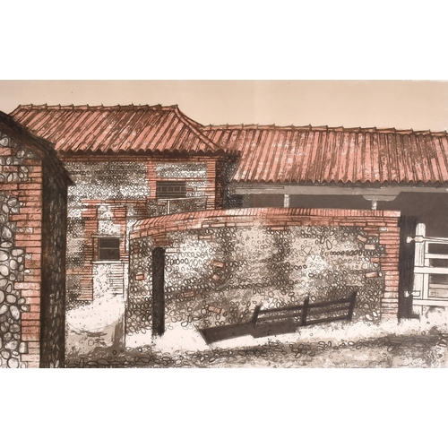 68 - Valerie Thornton, 'Norfolk Farm', lithograph, signed in pencil and numbered 36/240, image size 16