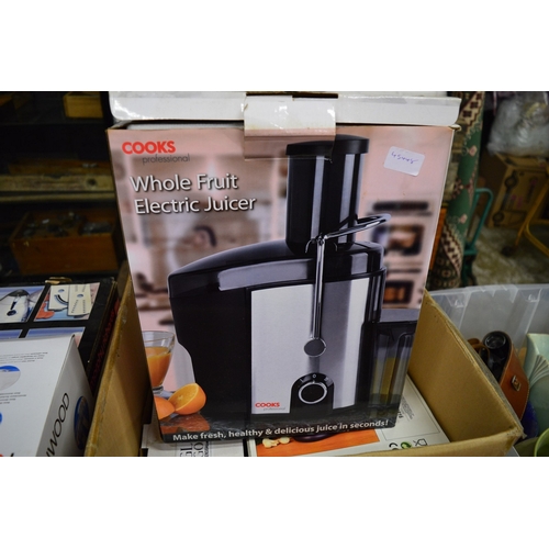 161 - A metal detector, boxed kitchen items etc.