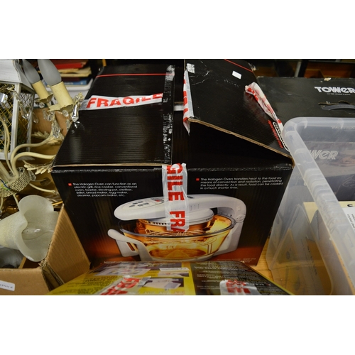 161 - A metal detector, boxed kitchen items etc.