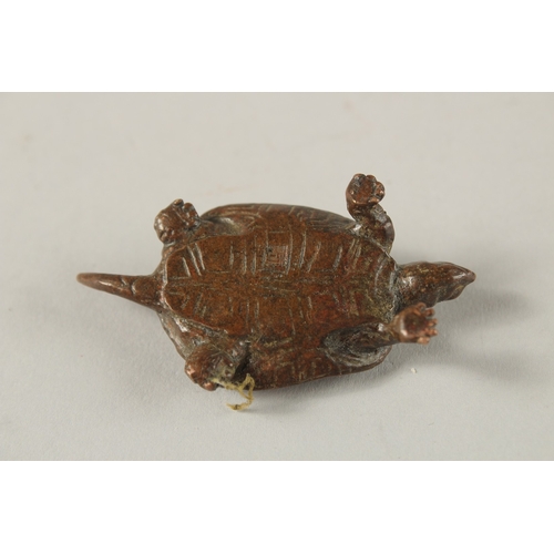 17 - A BRONZE OKIMONO OF A TURTLE.