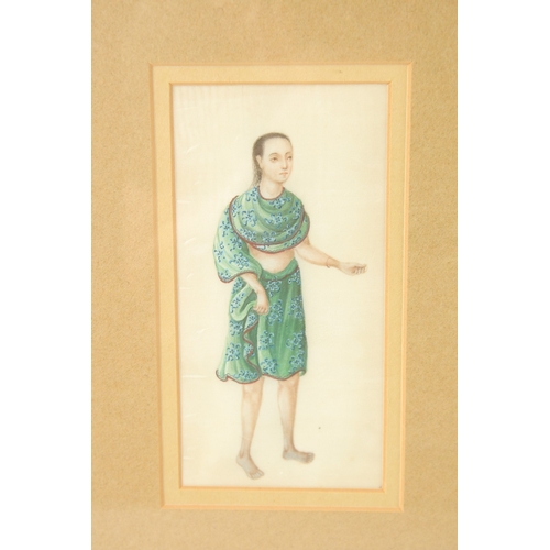 78 - FOUR CHINESE FRAMED AND GLAZED PITH PAINTINGS, each depicting a figure in traditional attire, image ... 