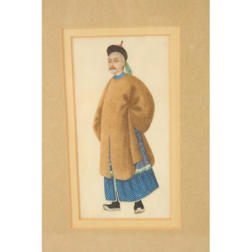 78 - FOUR CHINESE FRAMED AND GLAZED PITH PAINTINGS, each depicting a figure in traditional attire, image ... 