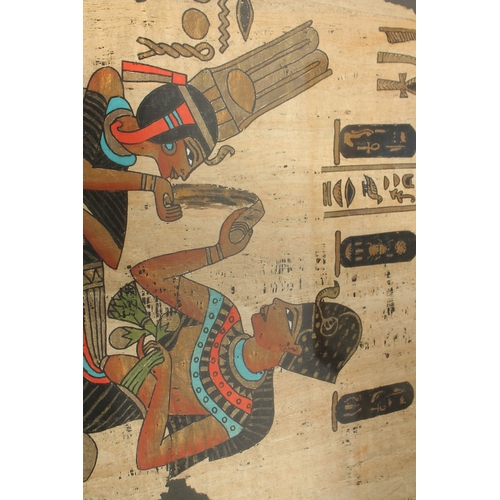 319 - A LARGE COLLECTION OF FRAMED AND GLAZED EGYPTIAN PAINTINGS, various sizes, (qty).