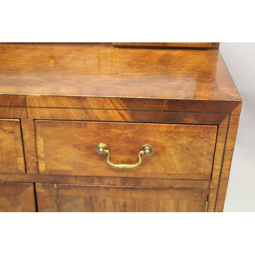 1035 - A GEORGE III MAHOGANY CHIFFONIER OF SMALL SIZE, the brass galleried upper section with an open shelf... 