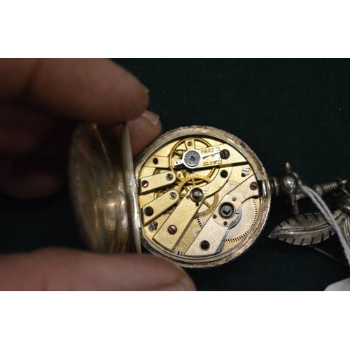 1028 - A ladies silver and enamel pocket watch.