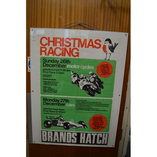 223 - Original 1970's Brands Hatch Christmas racing poster.