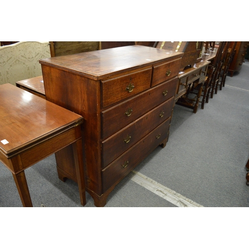 244 - A 19th century oak chest of drawers.