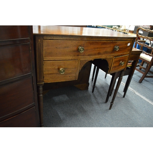 249 - A 19th century mahogany small bow fronted sideboard.