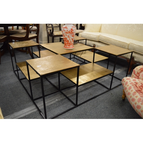 272 - An unusual gilt metal and wrought iron sectional coffee table.