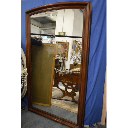 350 - A large mahogany framed mirror.