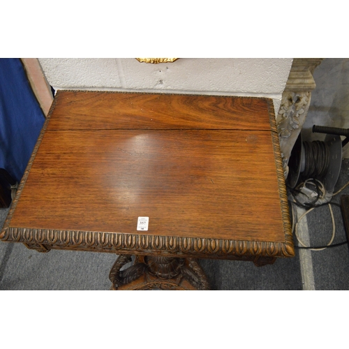 357 - A good Anglo Indian padouk wood pedestal table with profusely carved decoration.